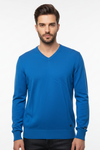 Maglia uomo Laboratori Italiani - Scollo a V Blu Royal Made in Italy