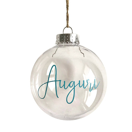 Sfera Pallina Iridescente personalizzabile per albero di natale con nome o logo