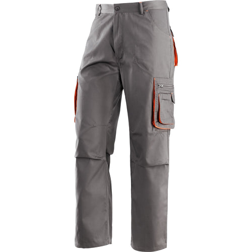 Pantalone WILLIS Multitasche in Tessuto Grigio/Arancio Neri Safety