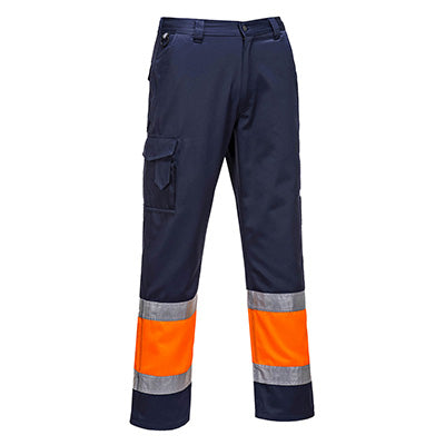 Pantalone Combat Bicolore Alta Visibilità E049 Arancione/Navy Portwest