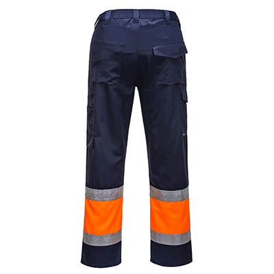 Pantalone Combat Bicolore Alta Visibilità E049 Arancione/Navy Portwest