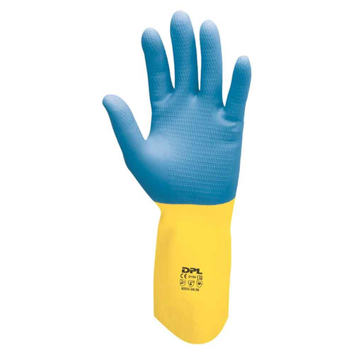 Guanti 622C-60.30 Capitol II Bicolore Giallo/Blu in Lattice Icoguanti