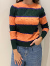 Pull girocollo  con trecce Verde