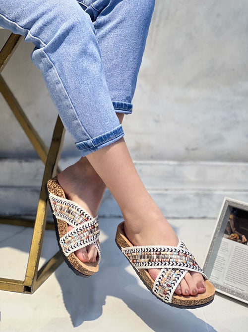 Irish - Ciabatte intrecciate con zeppa