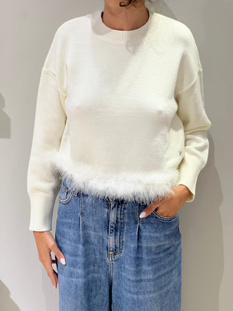 Maglia con piume