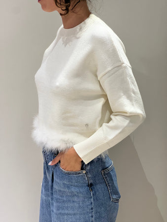 Maglia con piume