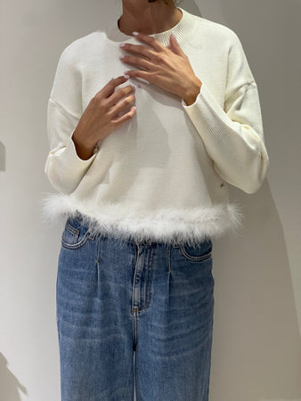Maglia con piume