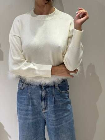 Maglia con piume