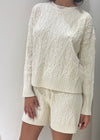 Shorts in maglia lavor: trecce