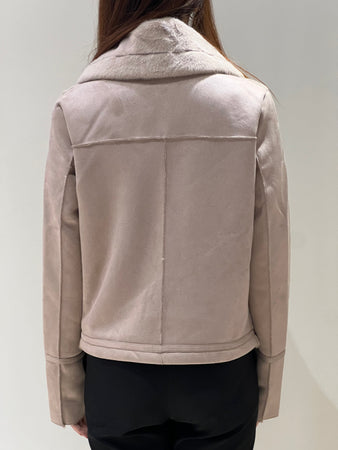 Montone collo alto corto con zip