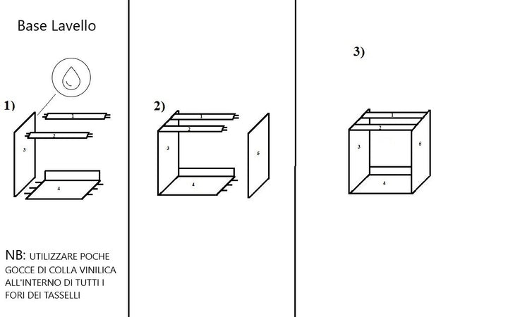 Base per lavello d'appoggio completa di 2 ante spedizione in kit Lunghezza 90 Profondità 55 Altezza 72 esclusi piedini Altezza piedini 10 cm in colore rovere