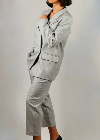 Pantalone Vicolo grigio con punti luce