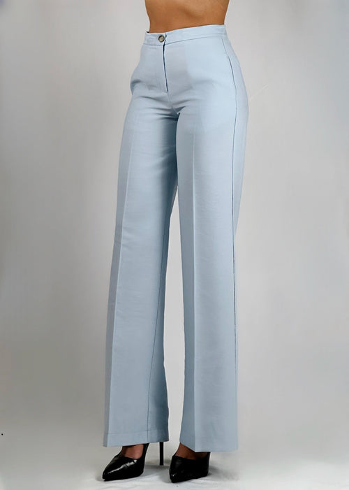 Pantalone Vicolo  lino azzurro