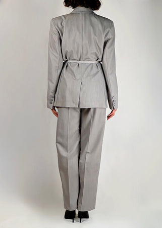 Giacca Vicolo effetto kimono grigio e raso