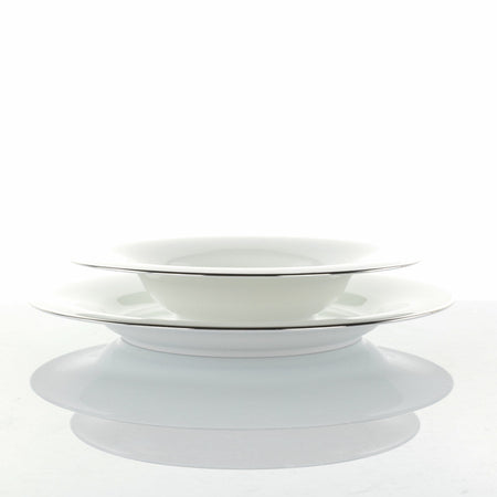 Servizio tavola 18pz PLUS PLATIN LINE in porcellana By Weissestal