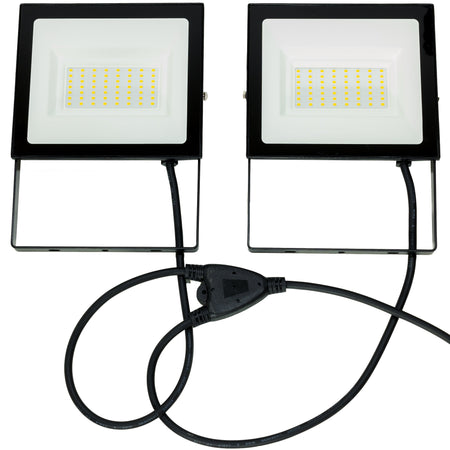 DOPPIO FARETTO LED DA CANTIERE CON TREPPIEDE TELESCOPICO - 100W 9000LM - ElettroWatt.eu