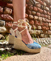 Colors of California Sandali zeppa plateau tessuto Azzurro etnica
scarpe donna