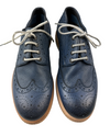 Scarpa uomo Santoni - Derby Brogue Rondine pelle martellata blu