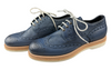 Scarpa uomo Santoni - Derby Brogue Rondine pelle martellata blu
