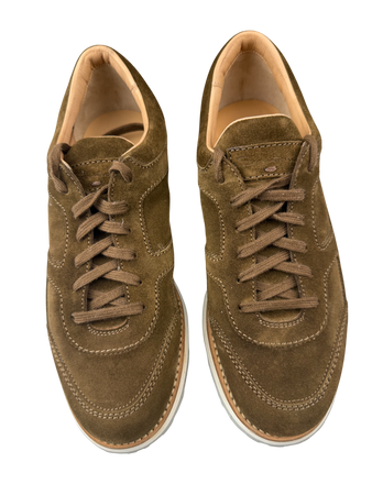 Scarpa Uomo Santoni - Sneacker Scamosciate colore blu suola gomma bianca