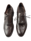 Scarpe Uomo Santoni - Oxford Stringata Brogue Pelle marrone scuro Made in Italy