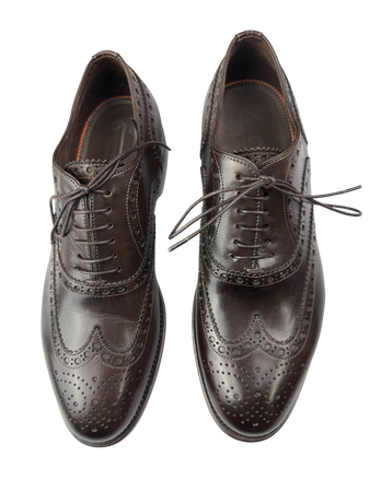 Scarpe Uomo Santoni - Oxford Stringata Brogue Pelle marrone scuro Made in Italy