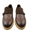 Scarpe Uomo Santoni - Doppia fibbia Brogue Pelle/scamosciata colore testa di moro