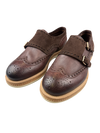 Scarpe Uomo Santoni - Doppia fibbia Brogue Pelle/scamosciata colore testa di moro
