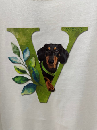 T-shirt Vicolo con cane bassotto