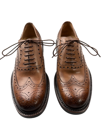 Scarpa Uomo Santoni - Francesina Stringata Brogue Rondine pelle Nocciola