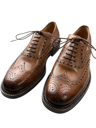 Scarpa Uomo Santoni - Francesina Stringata Brogue Rondine pelle Nocciola