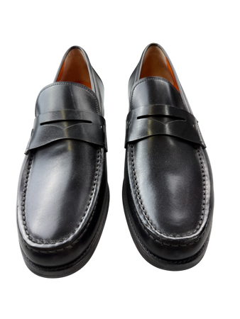 Scarpa Uomo Santoni - Mocassini Penny Pelle Nero
