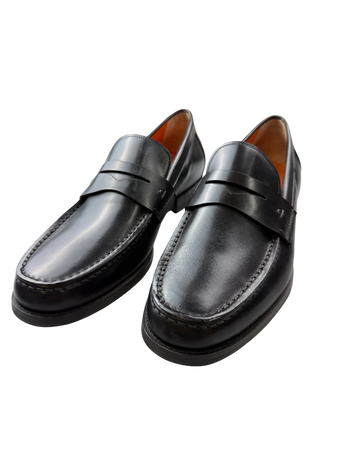Scarpa Uomo Santoni - Mocassini Penny Pelle Nero
