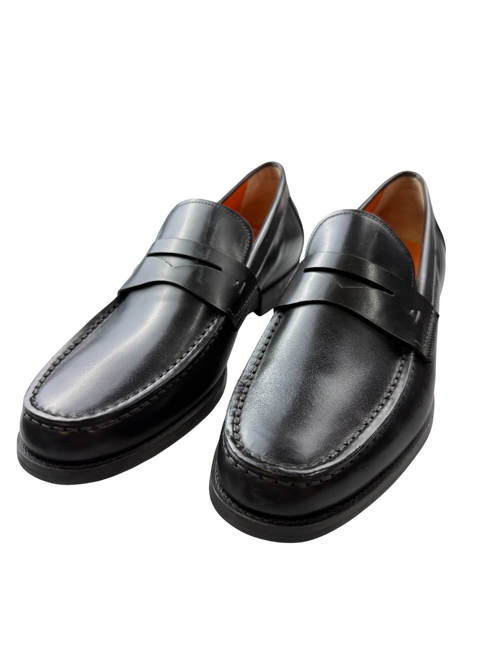 Scarpa Uomo Santoni - Mocassini Penny Pelle Nero
