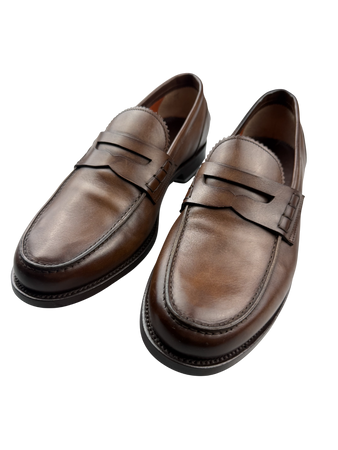 Scarpa Uomo Santoni - Mocassini Penny pelle marrone