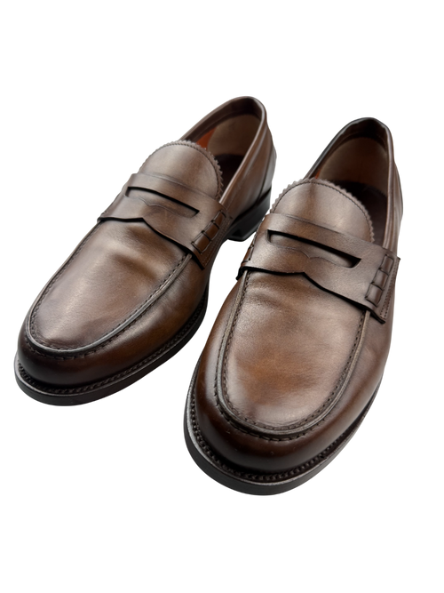 Scarpa Uomo Santoni - Mocassini Penny pelle marrone