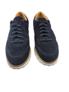 Scarpa Uomo Santoni - Sneacker scamosciata blu navy suola gomma bianca