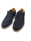 Scarpa Uomo Santoni - Sneacker scamosciata blu navy suola gomma bianca