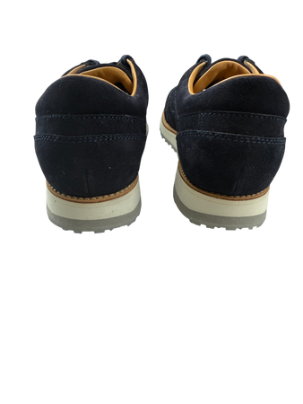 Scarpa Uomo Santoni - Sneacker scamosciata blu navy suola gomma bianca