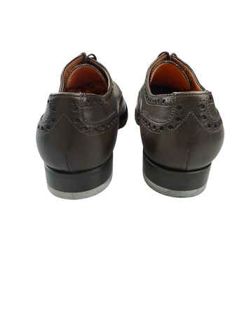 Scarpa Uomo Santoni - Derby Stringate Brogue Rondine Pelle testa di moro