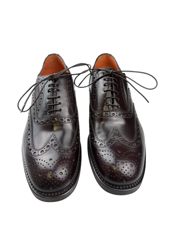 Scarpa Uomo Santoni - Oxford Stringate Brogue pelle testa di moro
