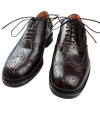 Scarpa Uomo Santoni - Oxford Stringate Brogue pelle testa di moro