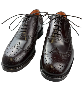 Scarpa Uomo Santoni - Oxford Stringate Brogue pelle testa di moro