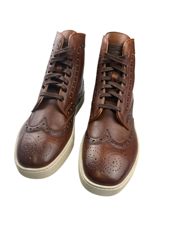 Scarpa Uomo Santoni - Stivaletto Stringato Brogue