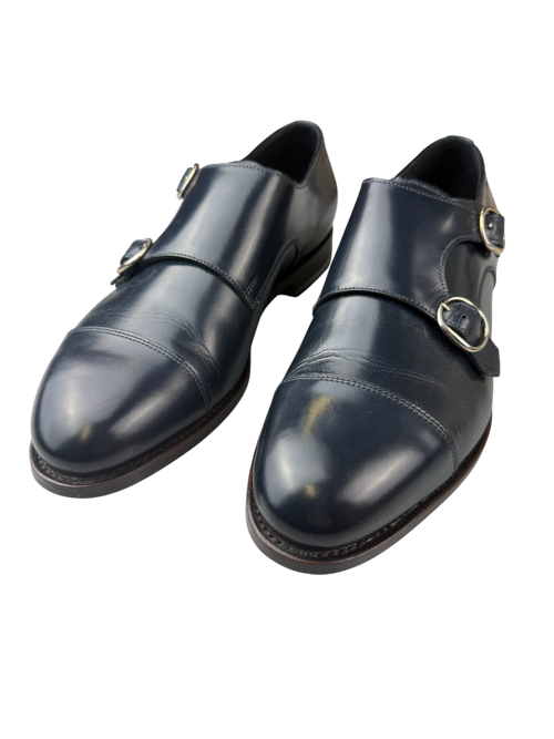Scarpa Uomo Santoni - Doppia fibbia Cap Toe Pelle Blu