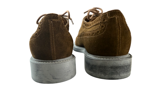 Scarpa Uomo Santoni - Derby Brogue Rondine Scamosciate