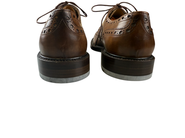 Scarpa Uomo Santoni - Francesina Stringata Brogue pelle marrone sfumata