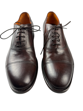 Scarpa Uomo Santoni - Oxford Stringata Cap Toe pelle testa di moro