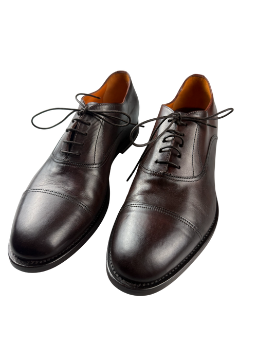 Scarpa Uomo Santoni - Oxford Stringata Cap Toe pelle testa di moro