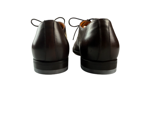 Scarpa Uomo Santoni - Oxford Stringata Cap Toe pelle testa di moro